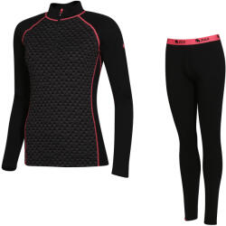 Zulu Merino 240 Zip Long női funkcionális szett XL / fekete/rózsaszín