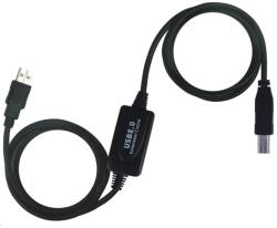 PremiumCord USB 2.0 Repeater Összekötő A/M-B/M Fekete 15m ku2rep15ab (ku2rep15ab)
