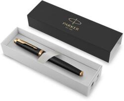 Parker Töltőtoll, arany színű klip, cizellált fekete tolltest, PARKER Royal IM Premium (ICPRIM11)