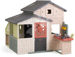 Smoby Căsuță Prietenilor cu atelier la intrarea din spate Friends Evo Playhouse Life Smoby cu uși mari extensibilă cu filtru UV (SM810302-V) Casuta pentru copii