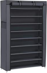 SONGMICS 10 szintes cipőtároló porvédő huzattal, 28 x 88 x 160 cm, 40-50 pár cipőnek, szürke (RXJ36G)