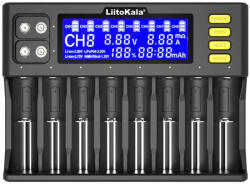 LiitoKala Lii - 8S LCD Akkumulátor töltő - 8 akku párhuzamos töltésére
