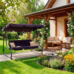  Fekete kerti hintaágy (4 személyes)