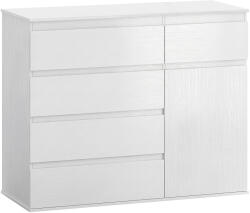 HOMCOM Bufet living, mobilier de depozitare cu 5 sertare, poliță reglabilă și ușă cu închidere silențioasă, 100 x 40 x 80 cm, alb | Aosom Romania (83B-757V01WT) Bufet