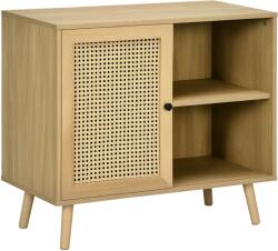 HOMCOM Bufet de depozitare 1 ușă efect răchită - dim. 80L x 39l x 70H cm | Aosom Romania (835-763V00ND) Bufet