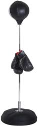 HOMCOM Sac de Box, Stand de Box cu Mănuși, Minge de Perforare, Minge de Box pentru Antrenament, 43x43x126-144 cm, Negru | Aosom Romania (A91-059BK) Sac de box