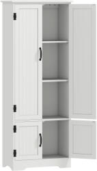 HOMCOM Bufet de bucătărie contemporan cu 2 dulapuri și 3 rafturi, MDF, plăci aglomerate, alb | Aosom Romania (837-087V81WT) Bufet
