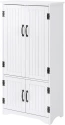 HOMCOM Bufet de bucătărie cămară de bucătărie contemporană multi-spații de depozitare 2 dulapuri 3 rafturi MDF panouri particule alb | Aosom Romania (837-087WT) Bufet