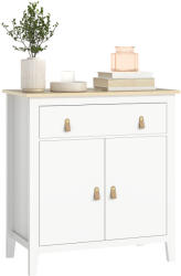 HOMCOM Bufet salon mobilier de depozitare cu dulap cu 2 uși, sertar și raft reglabil, 80 x 40 x 90 cm, alb | Aosom Romania (83B-310V00WT) Bufet