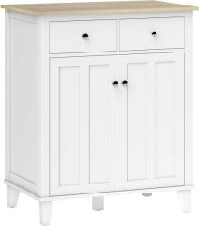 HOMCOM Bufet de bucătărie mobilier de depozitare pentru dormitor, salon birou cu 2 uși 2 sertare 76 x 48 x 91 cm alb | Aosom Romania (838-244V80WT) Bufet