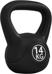 HOMCOM Kettlebell 14kg cu 27x21x31 cm din Plastic și Nisip Negru | Aosom Romania (A91-076V06BK)