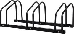 HOMCOM Suport pentru 3 biciclete, depozitare pneuri de 65 mm pe sol sau pe perete, 76 x 33 x 27 cm oțel negru | Aosom Romania (AA0-023V01BK)