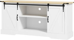 HOMCOM Bufet corp de depozitare cu 2 uși glisante rafturi reglabile 150l x 40P x 72H cm din lemn alb stejar | Aosom Romania (839-959V81WT) Bufet