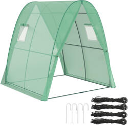 Outsunny Sera cu Arc, Saci de nisip și Acoperiș din Plastic, 2 Uși Glisante, Ferestre din Plasă, portabil, 1, 8 x 1, 8 x 2 m, Verde | Aosom Romania (84H-247V01GN)
