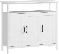HOMCOM Bufet de Bucătărie cu Raft Deschis și 2 Dulapuri, Mobilier de Bucătărie cu Rafturi Ajustabile din Lemn, Bufet pentru Hol, Sufragerie și Sala de Mese, 100x35x88 cm, Alb | Aosom Romania (83B-481V00WT) Bufet
