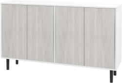 HOMCOM Bufet de bucătărie mobilier de depozitare 2 dulapuri cu rafturi reglabile, 121 x 37 x 75 cm, alb și aspect lemn gri | Aosom Romania (83A-061V80GY) Bufet