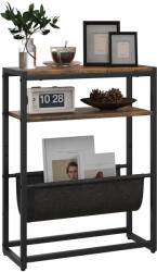 HomCom Masa de cafea cu etajeră și suport pentru reviste structură din oțel design industrial - 43l x 18P x 56H cm | Aosom Romania (83B-018V00RB) Masa de cafea