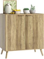 HOMCOM Bufet sufragerie mobilier de depozitare cu dulap cu 2 uși și raft reglabil, 77 x 40 x 81 cm, aspect lemn | Aosom Romania (83B-315V00AK) Bufet