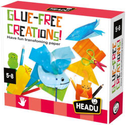 Headu - Set de creatii fara lipici cu 6 tipuri diferite de hartie 5-8 ani (HE57632)
