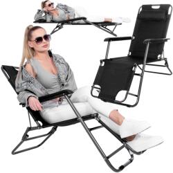 SPRINGOS Sezlong pliabil Relax Zero Gravity, 80x60x153cm, negru (GC0060)