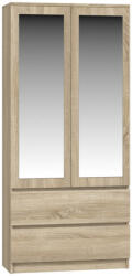GreenSite SS-90 Gardróbszekrény, Tükörrel, Sonoma