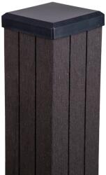 GroJa kerítéscölöp betonos rögzítéshez oszlopsapkával 7 cm x 7 cm x 240 cm (210717300000005)