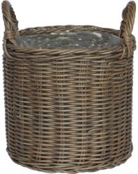  Polirattan fogantyús kosár 27, 5 cm x 31, 5 cm szürke (602883)
