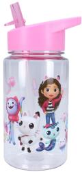 Vadobag Gabby's Dollhouse, Drink Up, sticla da apa cu pai, roz, 450 ml