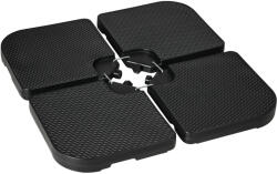 Outsunny Bază Outsunny pentru Umbrelă Set 4 Bucăți Stivuibile cu Mânere Integrate, în HDPE, 99.7x99.7x8.3 cm, Negru