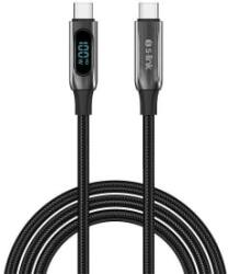S-Link LCC-0100 Type-C - Type-C adat- és töltőkábel 1m fekete (41765) (41765)