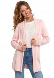 Moraj elegáns kardigán, hosszú pulóver, egyszerű, klasszikus, rózsaszín, puha anyagból, L-XL méretben (BDS4500-004-PINK-L/XL)