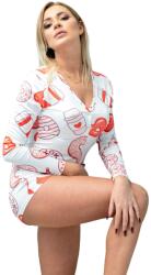  Body pizsama, poliészter, fehér/piros, L