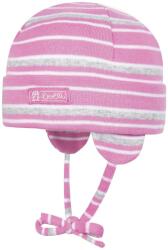 Dolli Rózsaszín baba sapka, megkötős minta, pamut, 0-6 hónapos korig (hurtimex_4050744318134)