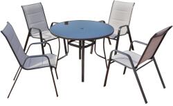 Kring Ridge kerti garnitúra, asztal 102x71 cm, 4 szék 68, 5x56x94 cm