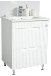 Badenmob Mobilier baie MDF cu lavoar, Seria 033, 60 cm, alb rustic