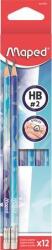 Maped Grafitceruza radírral, HB, háromszögletű, MAPED Arctic jégvilág 12db/doboz (851825)