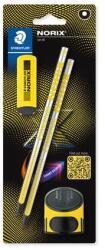 STAEDTLER Grafitceruza készlet, hegyezővel, radírral, HB, STAEDTLER Norix 181, sárga 4db-os készlet (181 SBK2-1)
