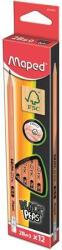 Maped Grafitceruza radírral, 2B, háromszögletű, MAPED BlackPeps 12DB/doboz (851722D)