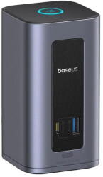 Baseus Nomos NU1 Air Spacemate 12-in-1, conectare PC USB-C, 2xHDMI 2K@60, 2xDP2K@60, 2xUSB-C (10Gbps), 2xUSB-A 5Gb, 2xUSB-A, RJ45, PD 100W, gri (B0114400)