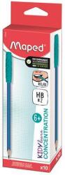 Maped Írástanuló grafitceruza, HB, háromszögletű, szilikon vég, MAPED Kidy Learn Concentration 10db/doboz (854402)