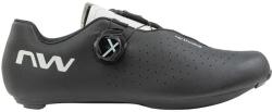NorthWave Road Sonic Plus Wide országúti kerékpáros cipő, széles, SPD-SL, fekete-szürke, 43-as