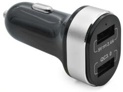Phonocar 05222 USB autós töltő 2 porttal, QC3.0 gyorstöltéssel, 12/24V kompatibilitás (05222)