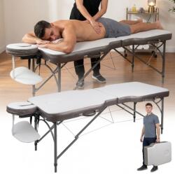 inSPORTline Masă de masaj din aluminiu, 2 secţiuni inSPORTline Kiyora (186 × 70 × 62, 5-85, 5 cm) - Alb Gri (30704-1) - insportline