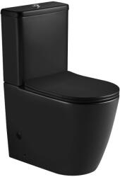 Welland Enzo Rimless kompakt/monoblokk WC szett + soft-close WC ülőke (fekete)