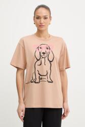 Twinset női pamut T-shirt - bézs M - answear - 29 990 Ft