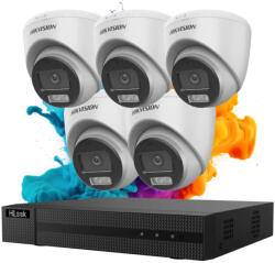 Hikvision HiLook ColorVu 5 kamerás biztonsági dome kamera rendszer 5MP színes éjszakai képpel