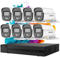 Hikvision HiLook ColorVu 8 kamerás biztonsági kamera rendszer 5MP színes éjszakai képpel