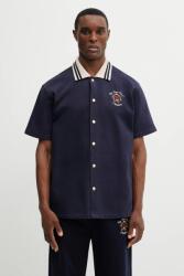 Drôle de Monsieur pamut ing Chemise Piquée Slogan Rose - sötétkék S