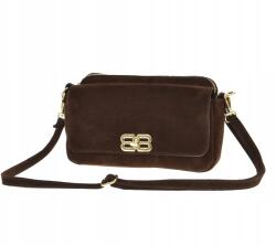  Vera Pelle velúrbőr női kézitáska postás táska csokoládébarna