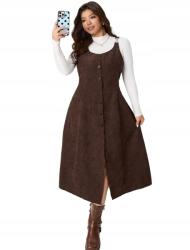 Shein Ruha Kordbársony Barna 6XL
